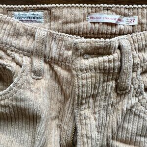 Tan corduroy Levi pants, size  27.